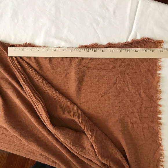 ZARA Dress Kaftan Coverup Lace Up Tie V Neck Frayed Hem Terra-Cotta Size Large - Picture 15 of 16